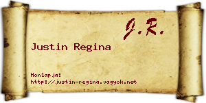 Justin Regina névjegykártya